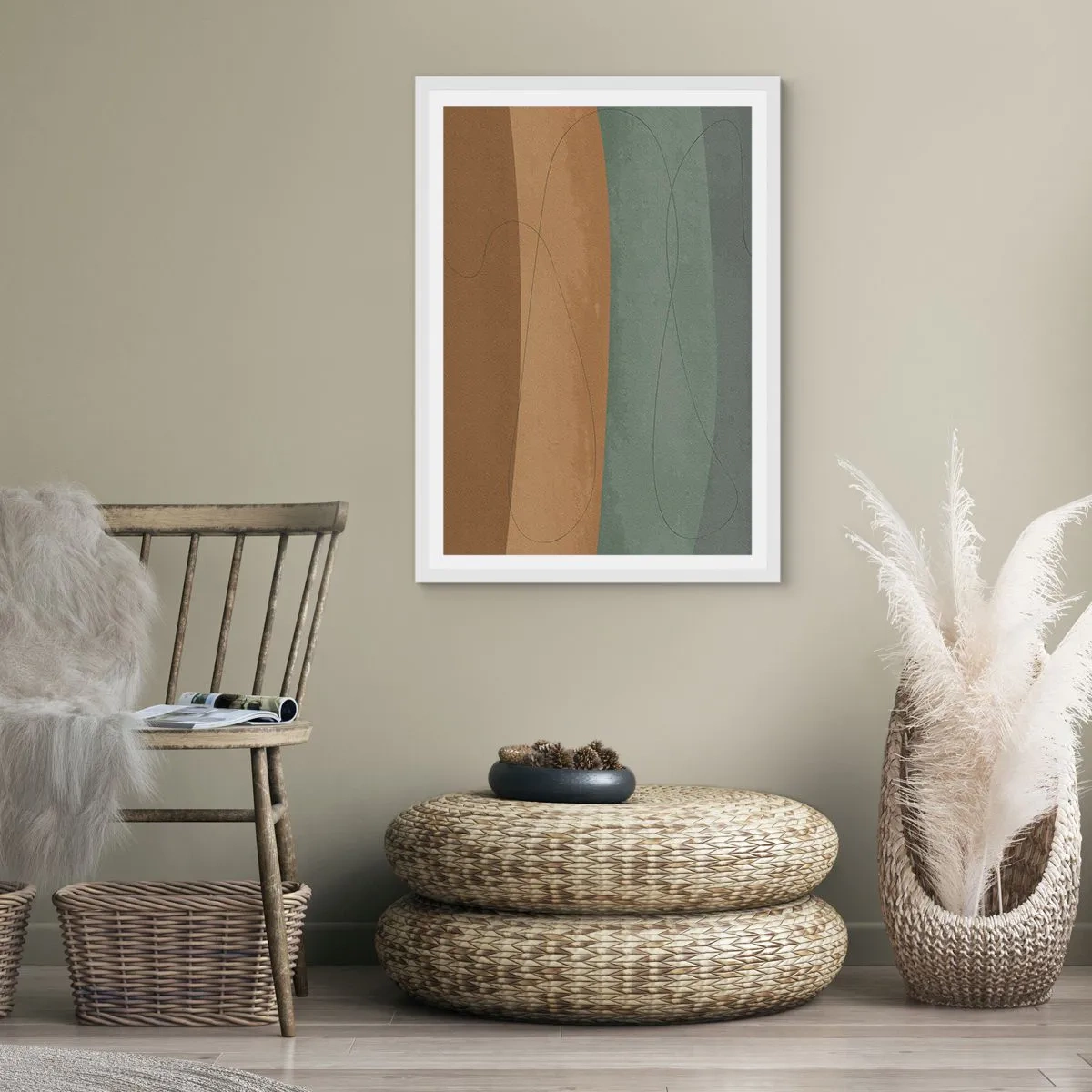 Affiche dans un cadre blanc - Poster - Composition horizontale - 61x91 cm