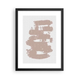 Affiche dans un cadre noir - Poster - Abstraction en rose tendre - 30x40 cm