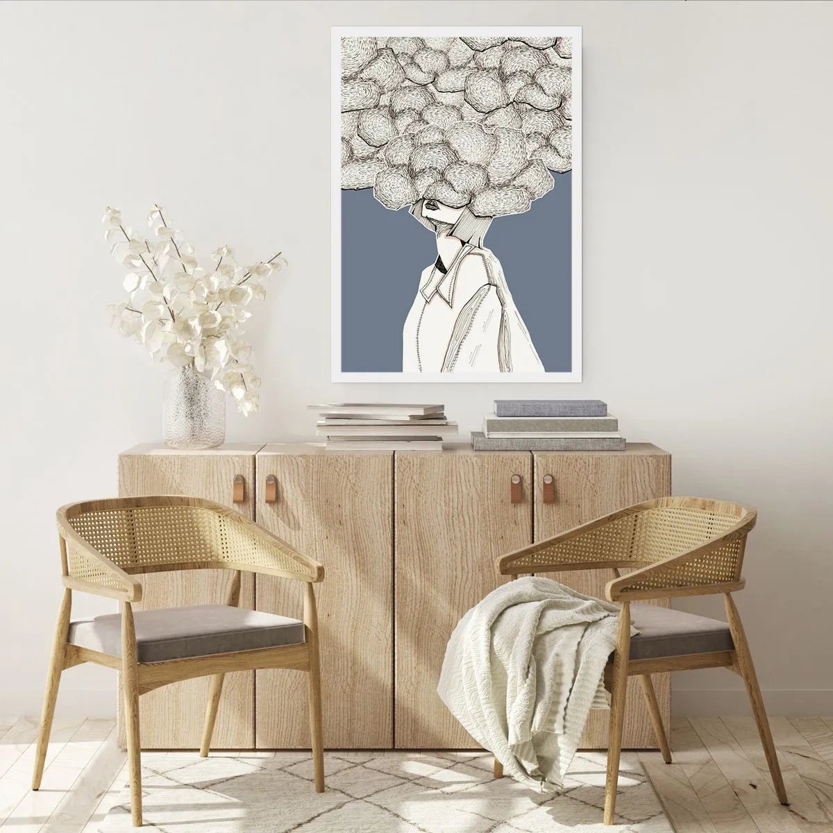 Affiche - Poster - La tête dans les nuages - 70x100 cm