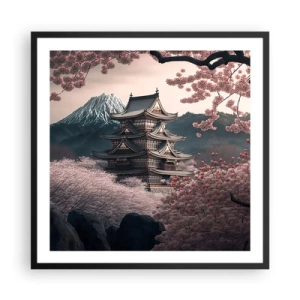 Affiche dans un cadre noir - Poster - Le pays des cerisiers en fleurs - 60x60 cm