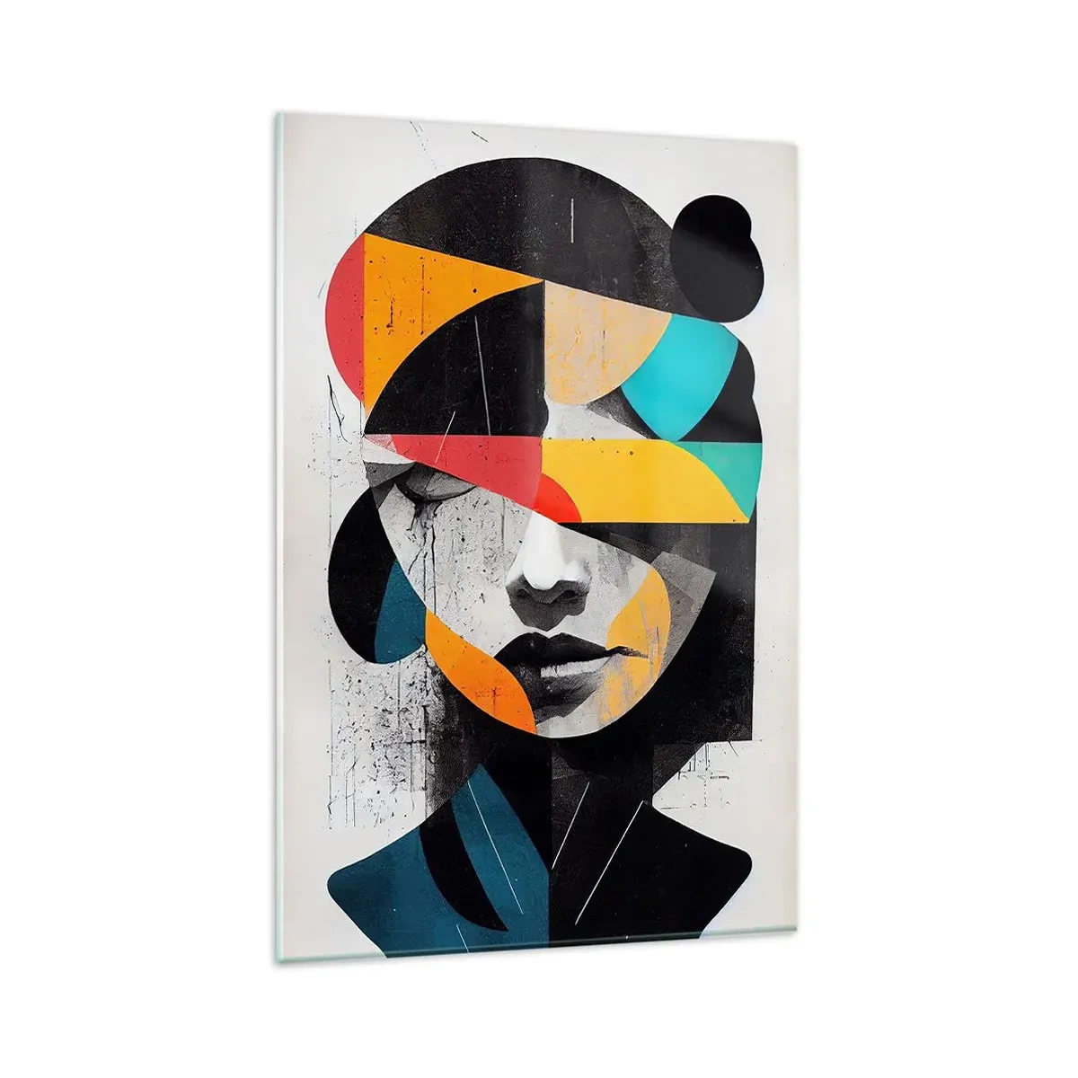 Impression sur verre - Image sur verre - Portrait intérieur multicolore - 80x120 cm