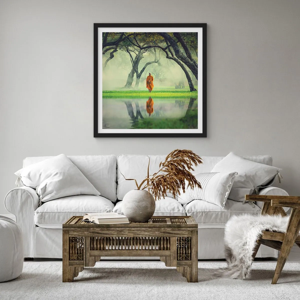 Affiche dans un cadre noir - Poster - En route vers l'illumination - 60x60 cm