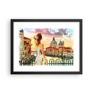 Affiche dans un cadre noir - Poster - Pour une aventure c'est uniquement dans ... - 40x30 cm