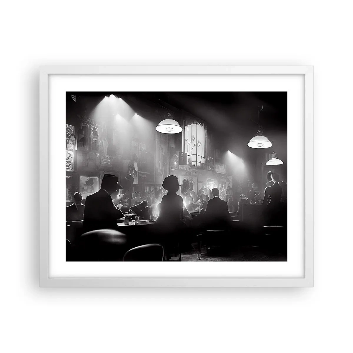 Affiche dans un cadre blanc - Poster - Dans une ambiance jazz - 50x40 cm