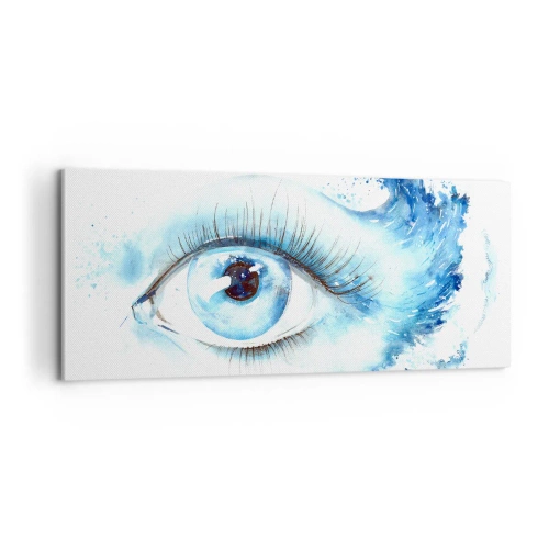 Impression sur toile - Image sur toile - Plongez-vous dans le bleu du regard - 100x40 cm