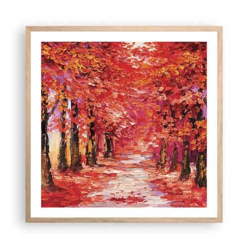 Affiche dans un chêne clair - Poster - Impression d'automne - 60x60 cm