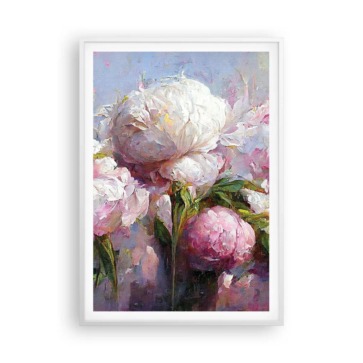 Affiche dans un cadre blanc - Poster - Un bouquet plein de vie - 70x100 cm