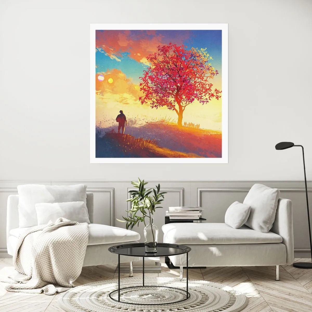 Affiche - Poster - Pèlerin à destination - 50x50 cm