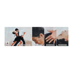 Échantillon de Papier Peint Premium Canvas - Tango de mes rêves et pensées - Abstraction, Danse, Tango - 100x30 cm