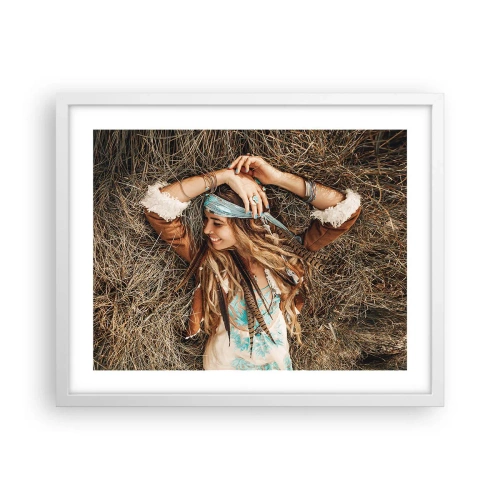 Affiche dans un cadre blanc - Poster - En route vers les années d'amour - 50x40 cm