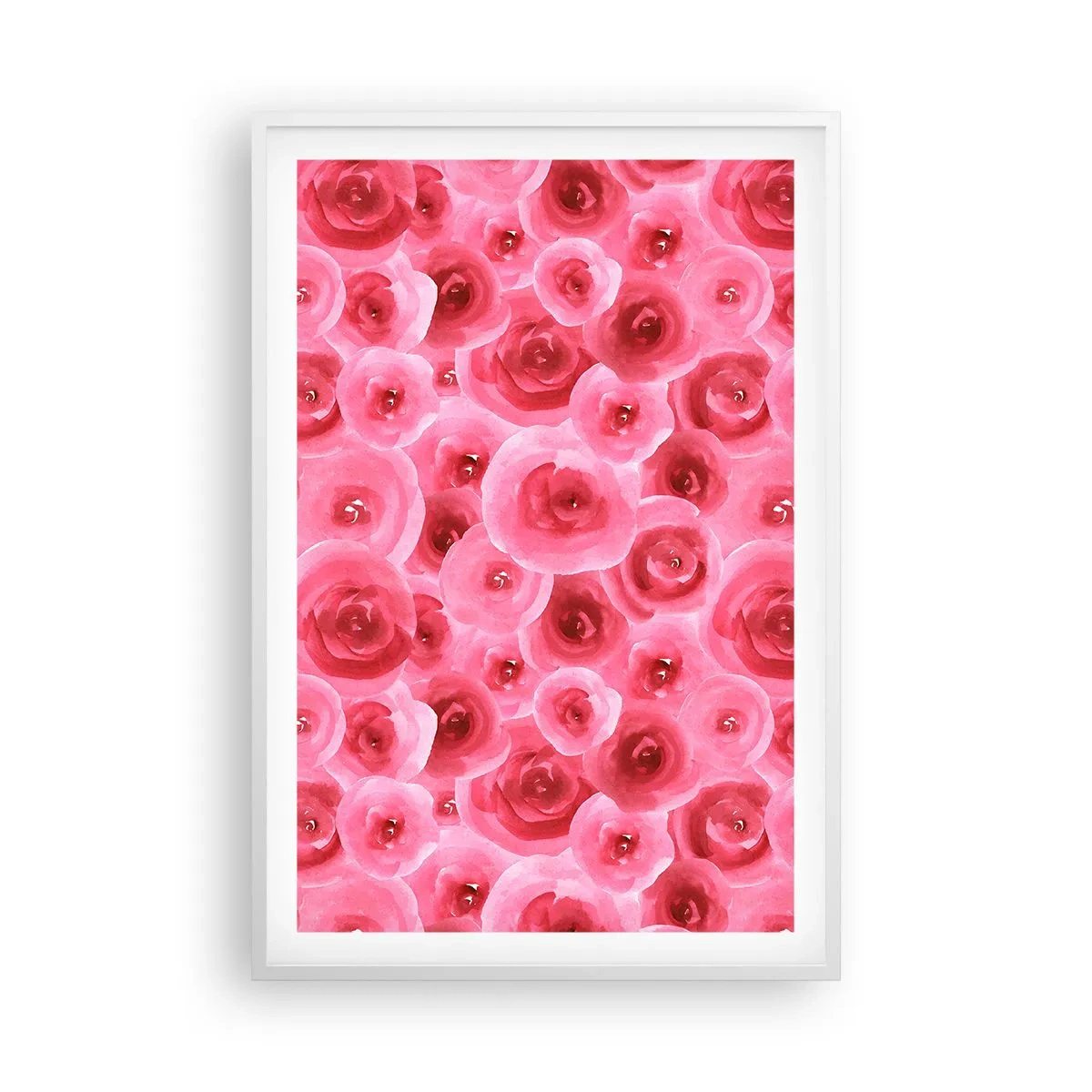 Affiche dans un cadre blanc - Poster - Roses en-haut et en-bas - 61x91 cm