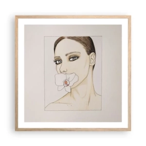 Affiche dans un chêne clair - Poster - Symbole de l'élégance et de la beauté - 60x60 cm