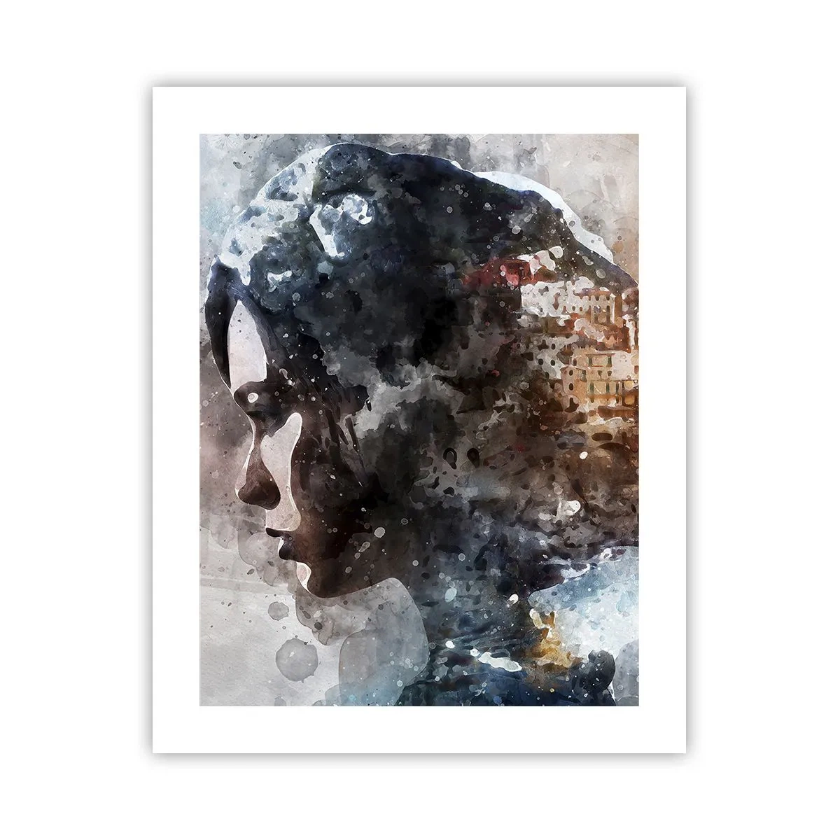 Affiche - Poster - L'histoire d'une fille avec une ville en arrière-plan - 40x50 cm