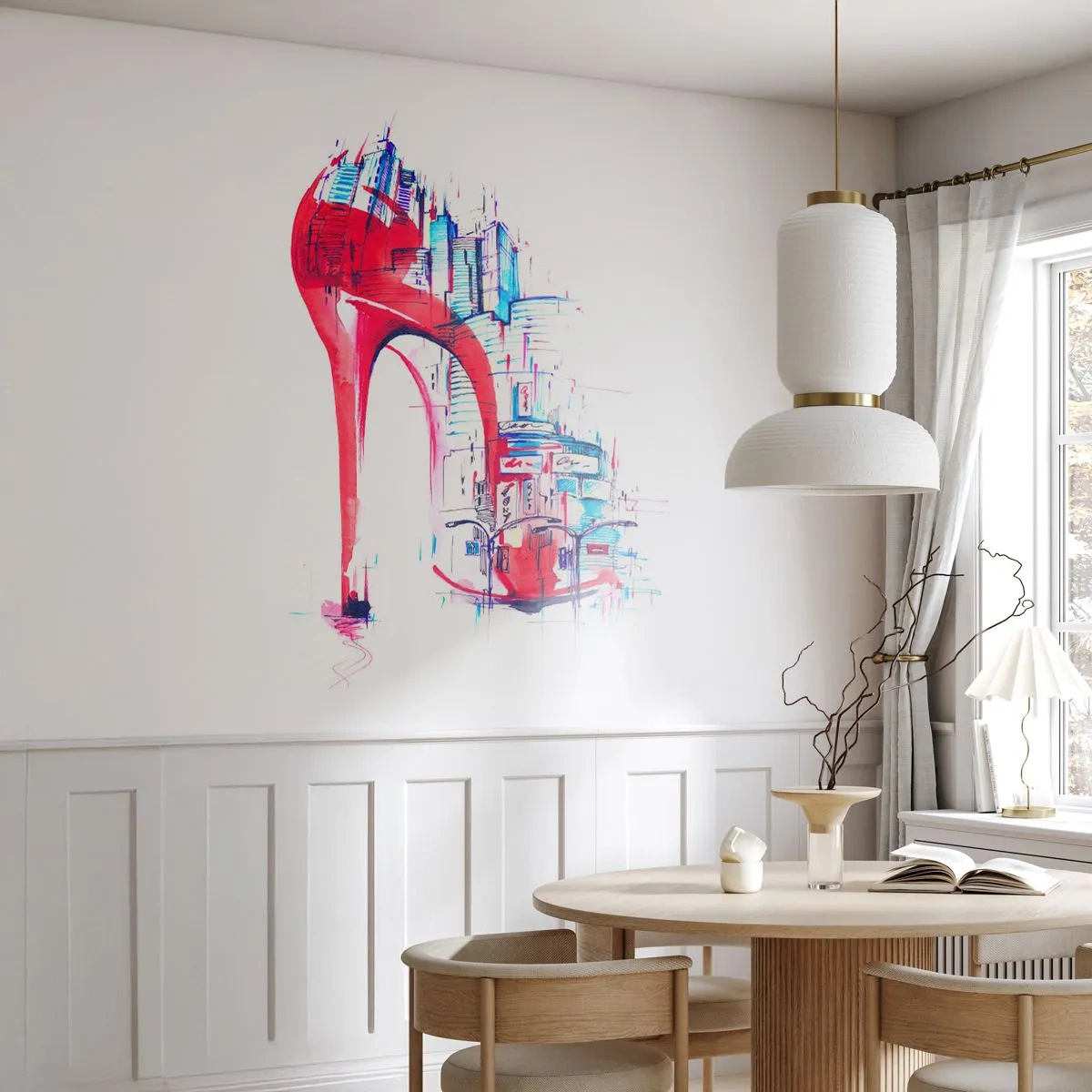 Papier Peint Autocollant Deluxe Sticker - L'élégance des grandes villes - Abstraction, Architecture, Chaussures de femme - 250x175 cm