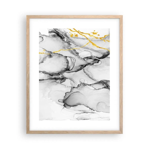 Affiche dans un chêne clair - Poster - Composition à motif or - 40x50 cm