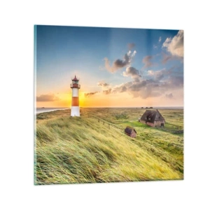 Impression sur verre - Image sur verre - Entre les vagues - 70x70 cm