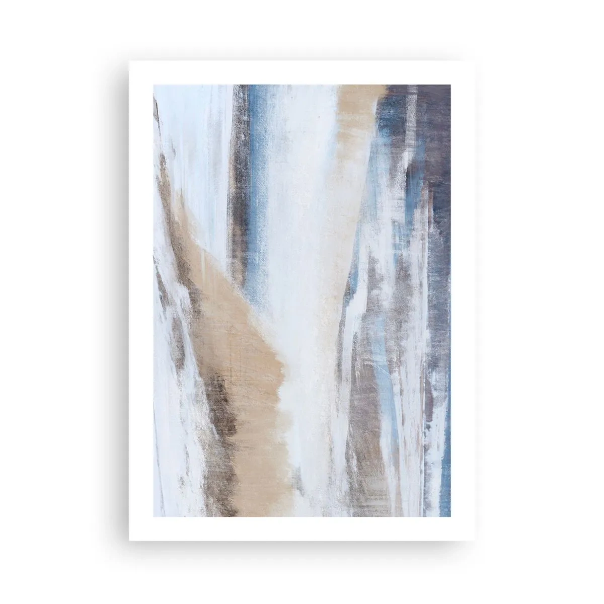 Affiche - Poster - Composition abstraite dans les tons de bleu et de beige - 50x70cm - Composition hivernale - Décoration murale moderne pour le salon et la chambre ARTTOR