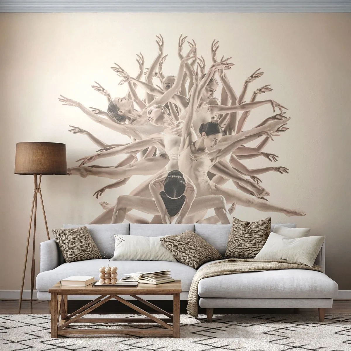 Papier Peint Autocollant Deluxe Sticker - S'épanouir en danse - Abstraction, Morceau, Ballet - 250x175 cm