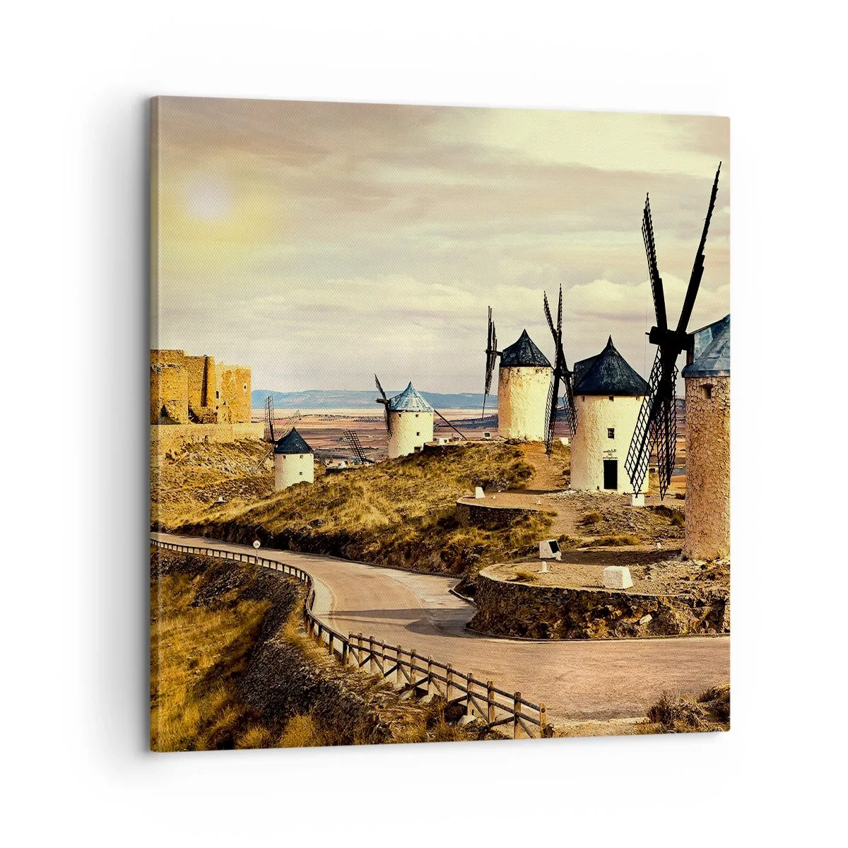 Impression sur toile - Image sur toile - Don Quichotte est sur le point d'arriver - 60x60 cm