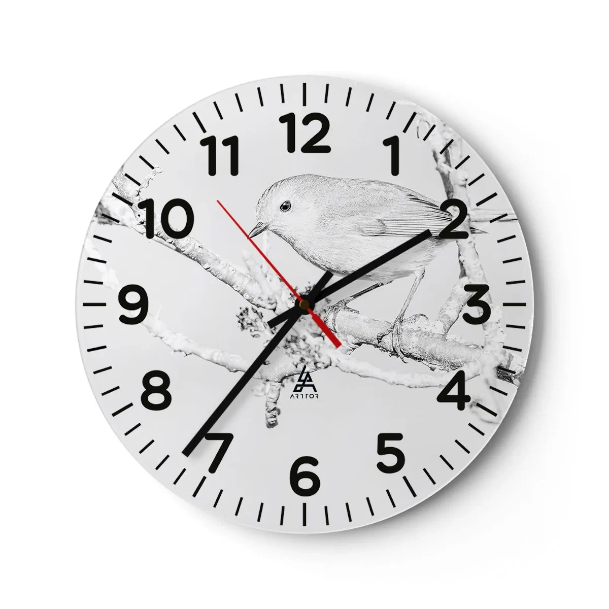 Horloge murale - Pendule murale - Matin d'hiver - 40x40 cm