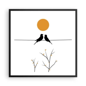 Affiche dans un cadre noir - Poster - Soirée pour rossignols - 60x60 cm