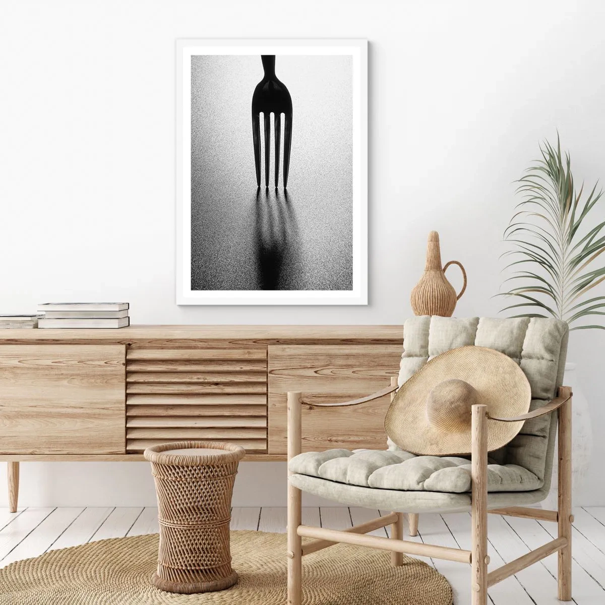 Affiche dans un cadre blanc - Poster - Lumière et ombre - 61x91 cm