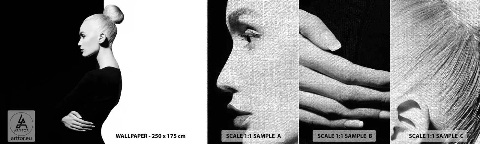 Échantillon de Papier Peint Premium Canvas - Tout simplement une femme - Mode, Femme, Élégant - 100x30 cm