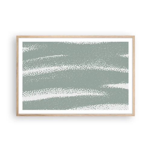 Affiche dans un chêne clair - Poster - Abstraction dans un climat hivernal - 91x61 cm