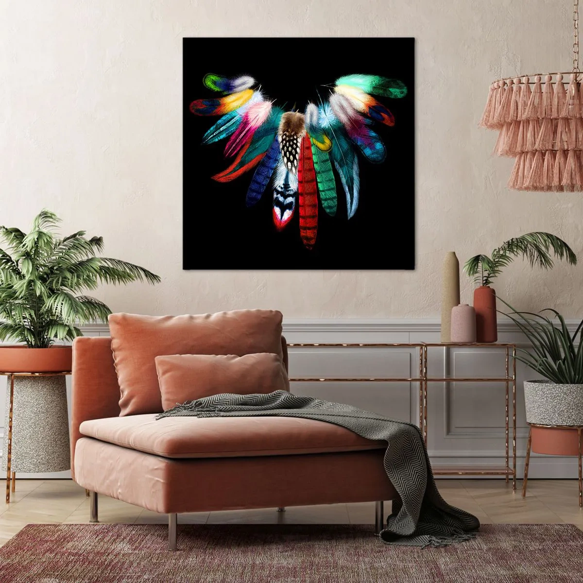 Impression sur toile - Image sur toile - Collier indien - 70x70 cm