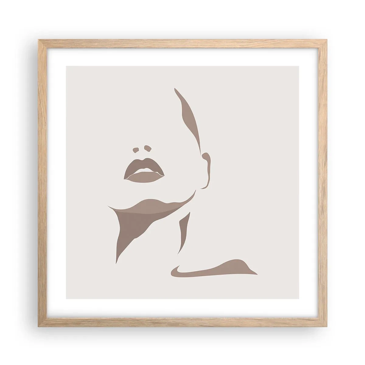 Affiche dans un chêne clair - Poster - Fait de lumière et d'ombre - 50x50 cm