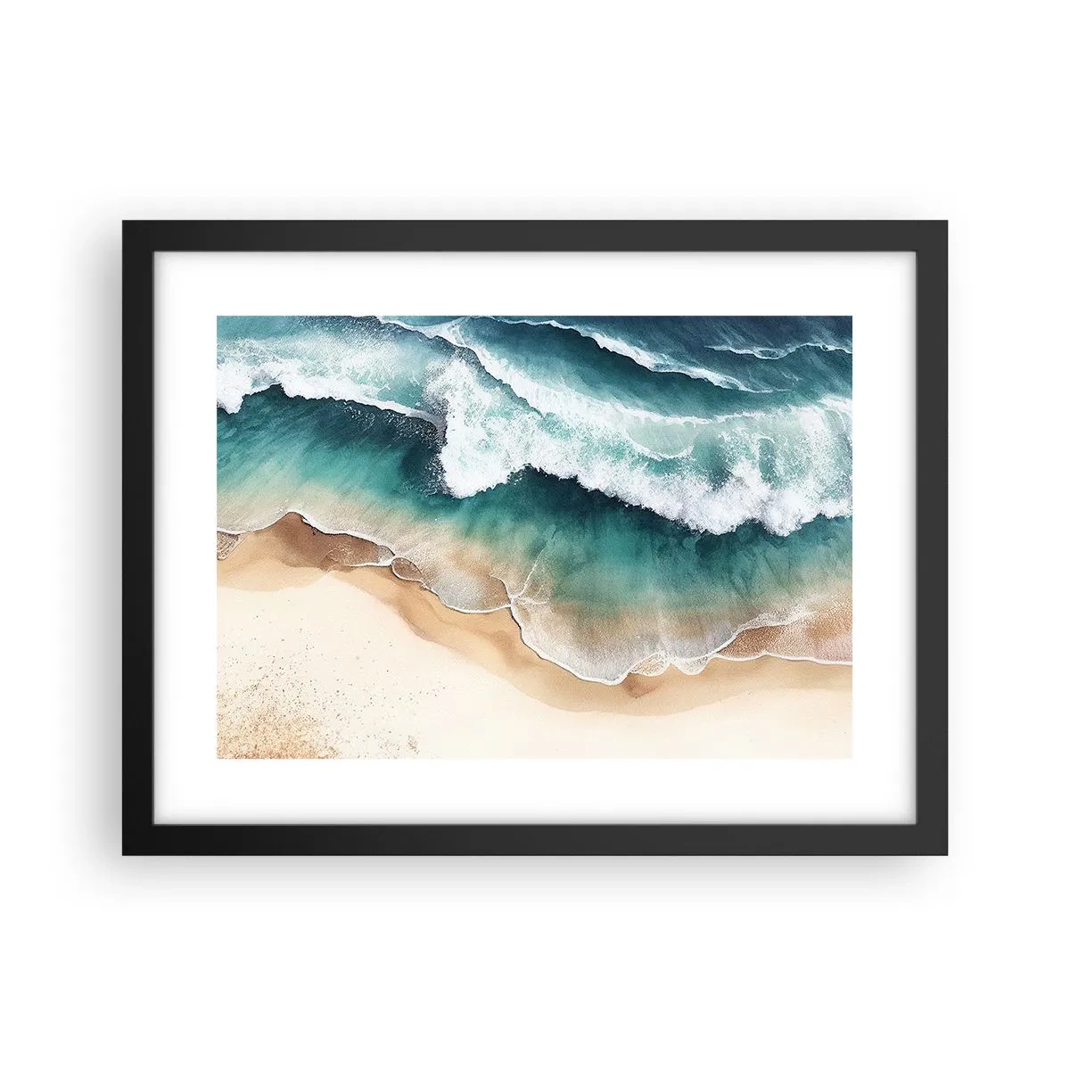 Affiche dans un cadre noir - Poster - La rencontre éternelle - 40x30 cm