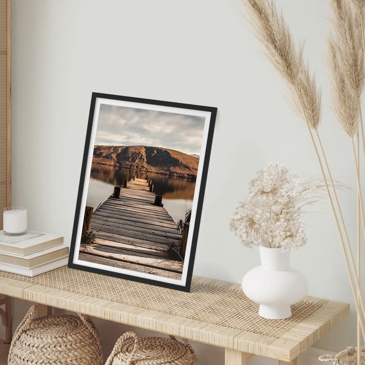 Affiche dans un cadre noir - Poster - Paysage silencieux - 30x40 cm