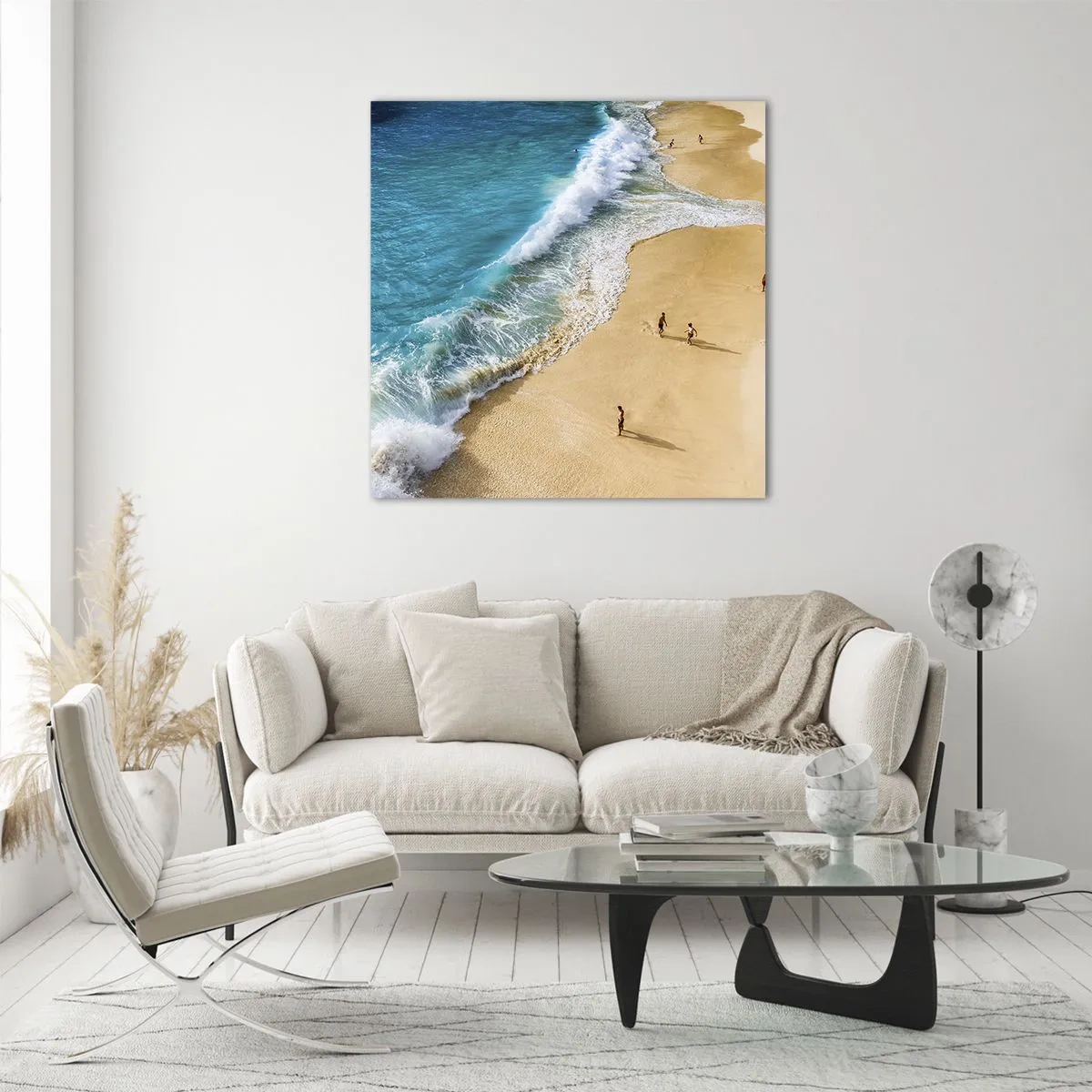 Impression sur verre - Image sur verre - Et ensuite le soleil, la plage… - 40x40 cm