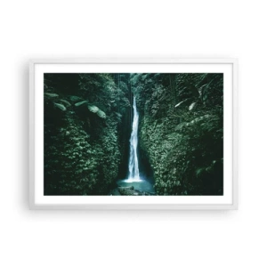 Affiche dans un cadre blanc - Poster - Fontaine tropicale - 70x50 cm