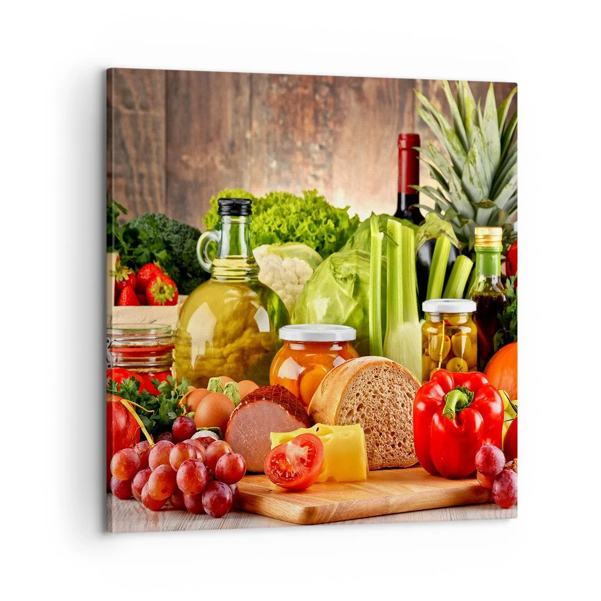 Impression sur toile - Image sur toile - Fumé, cuit au four et mariné - 60x60 cm