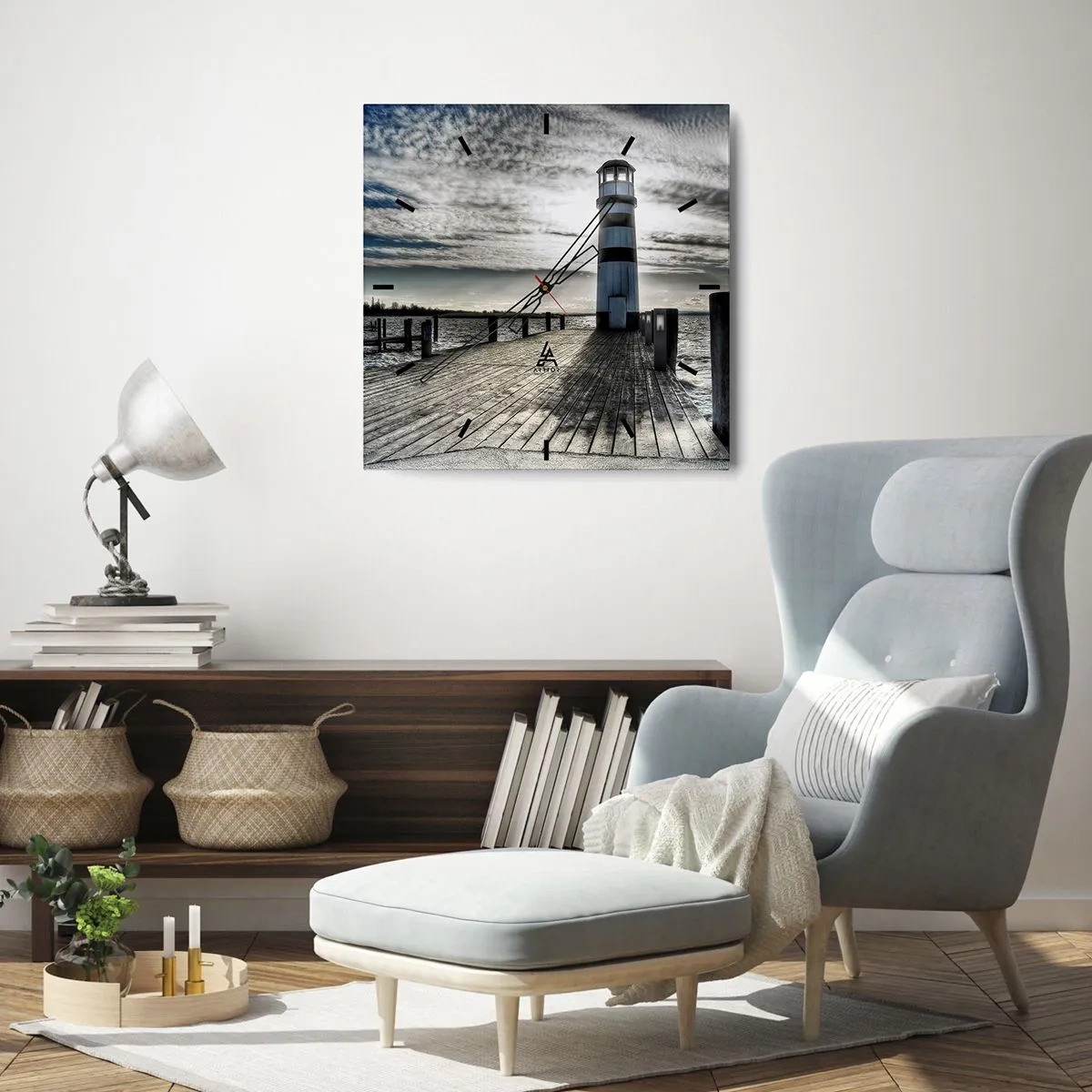 Horloge murale - Pendule murale - Marins, je vous attend - 30x30 cm