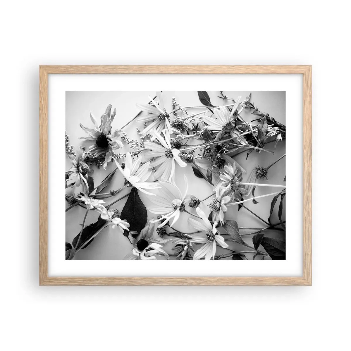 Affiche dans un chêne clair - Poster - Non-un bouquet de fleurs - 50x40 cm