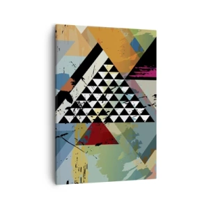 Impression sur toile - Image sur toile - Une composition abstraite de formes géométriques et de couleurs. - 50x70cm - Comme c'est facile - Décoration murale moderne pour le salon et la chambre ARTTOR