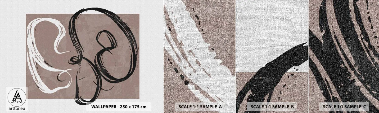 Échantillon de Papier Peint Premium Canvas - Composition – la recherche de la plénitude - Minimalisme, Morceau, Abstraction - 100x30 cm