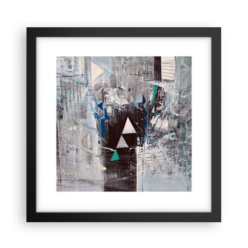 Affiche dans un cadre noir - Poster - Ordre prioritaire des triangles - 30x30 cm