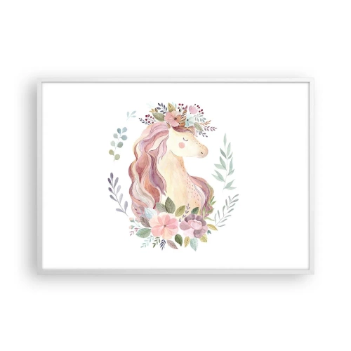 Affiche dans un cadre blanc - Poster - Invitation au monde des contes de fées - 100x70 cm