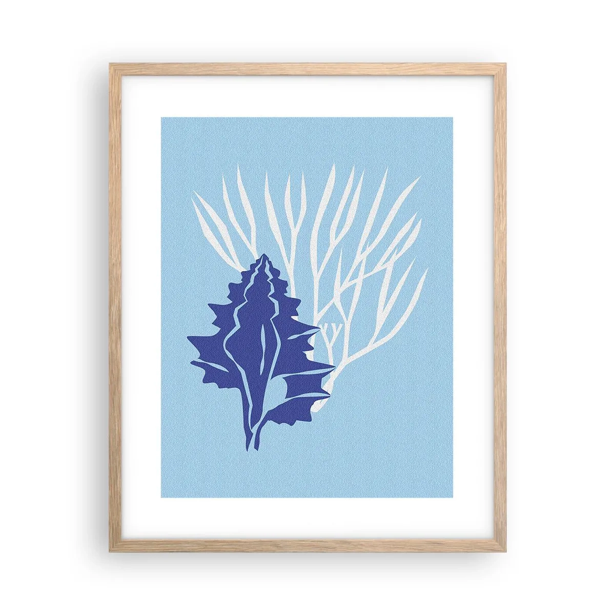 Affiche dans un chêne clair - Poster - Formes feuillues - 40x50 cm