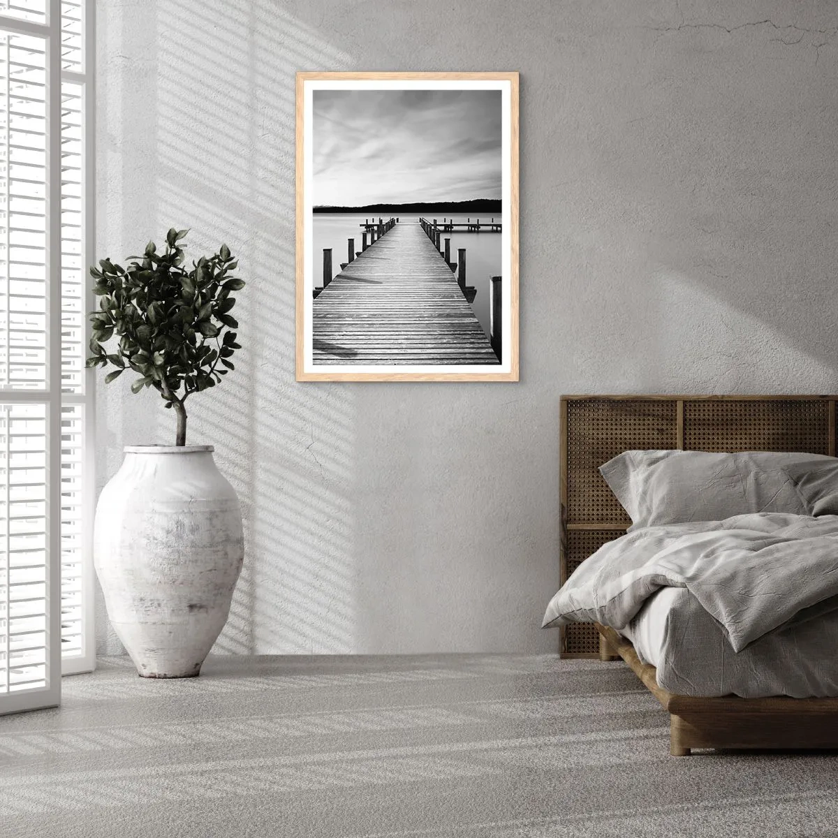 Affiche dans un chêne clair - Poster - Au point d'eau - la paix - 61x91 cm