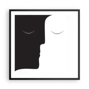 Affiche dans un cadre noir - Poster - Unité des contraires - 60x60 cm