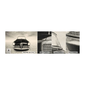 Échantillon de Papier Peint Premium Canvas - Et alors! Tu ne m'aime pas? - Voiture, Ancien, Noir et blanc - 100x30 cm