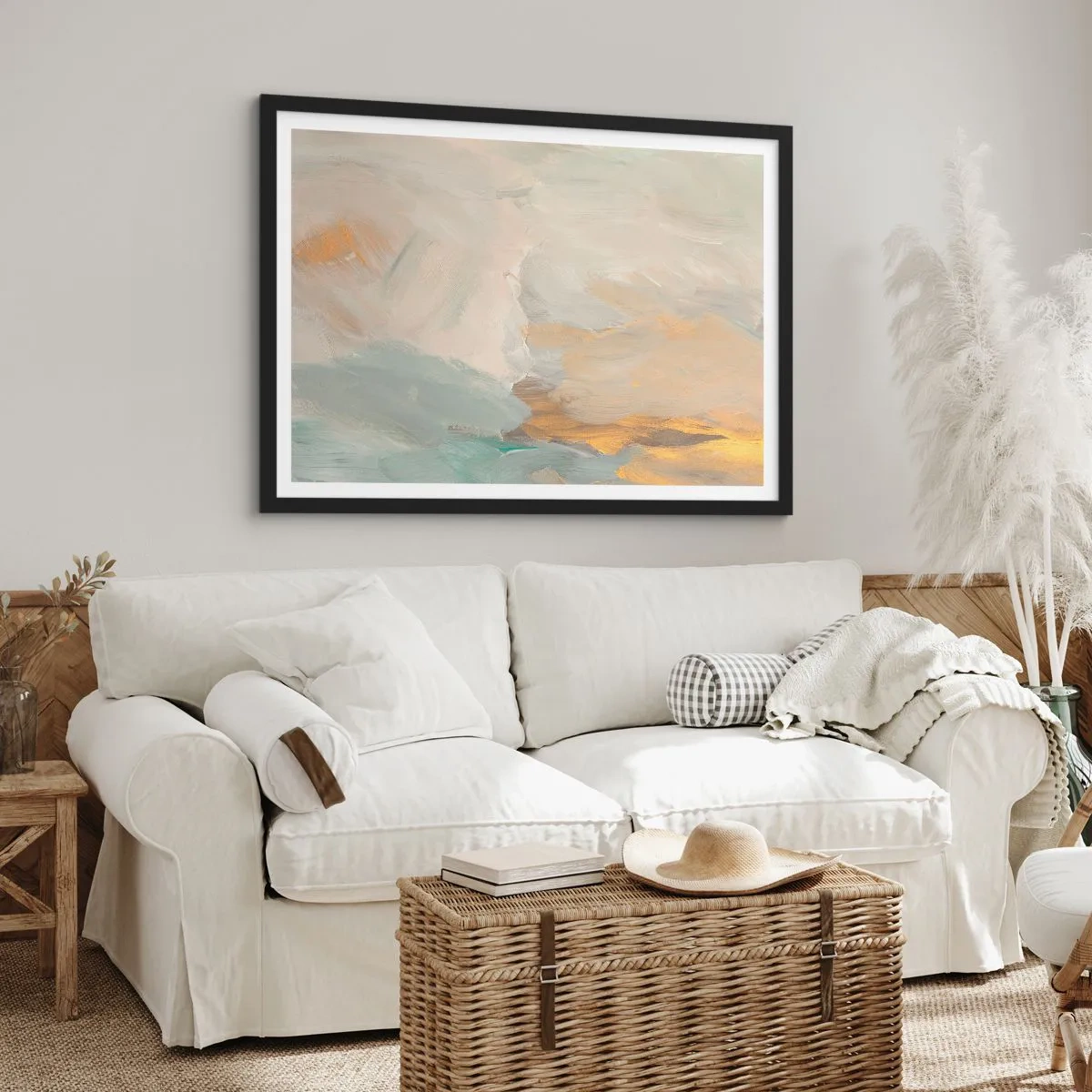 Affiche dans un cadre noir - Poster - Abstraction – le pays de la douceur - 40x30 cm