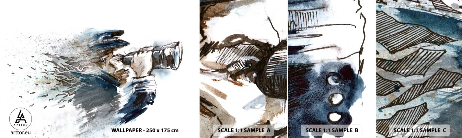 Échantillon De Papier Peint Standard Eco - Dix sur l'échelle de Beaufort ! - Abstraction, Marin, Capitaine - 100x30 cm