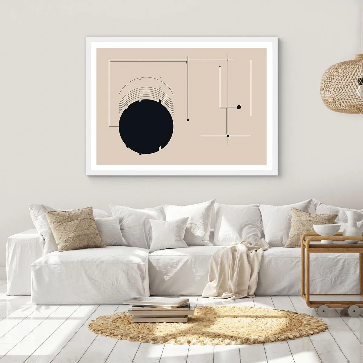 Affiche dans un cadre blanc - Poster - Une composition flexible et dynamique - 100x70 cm