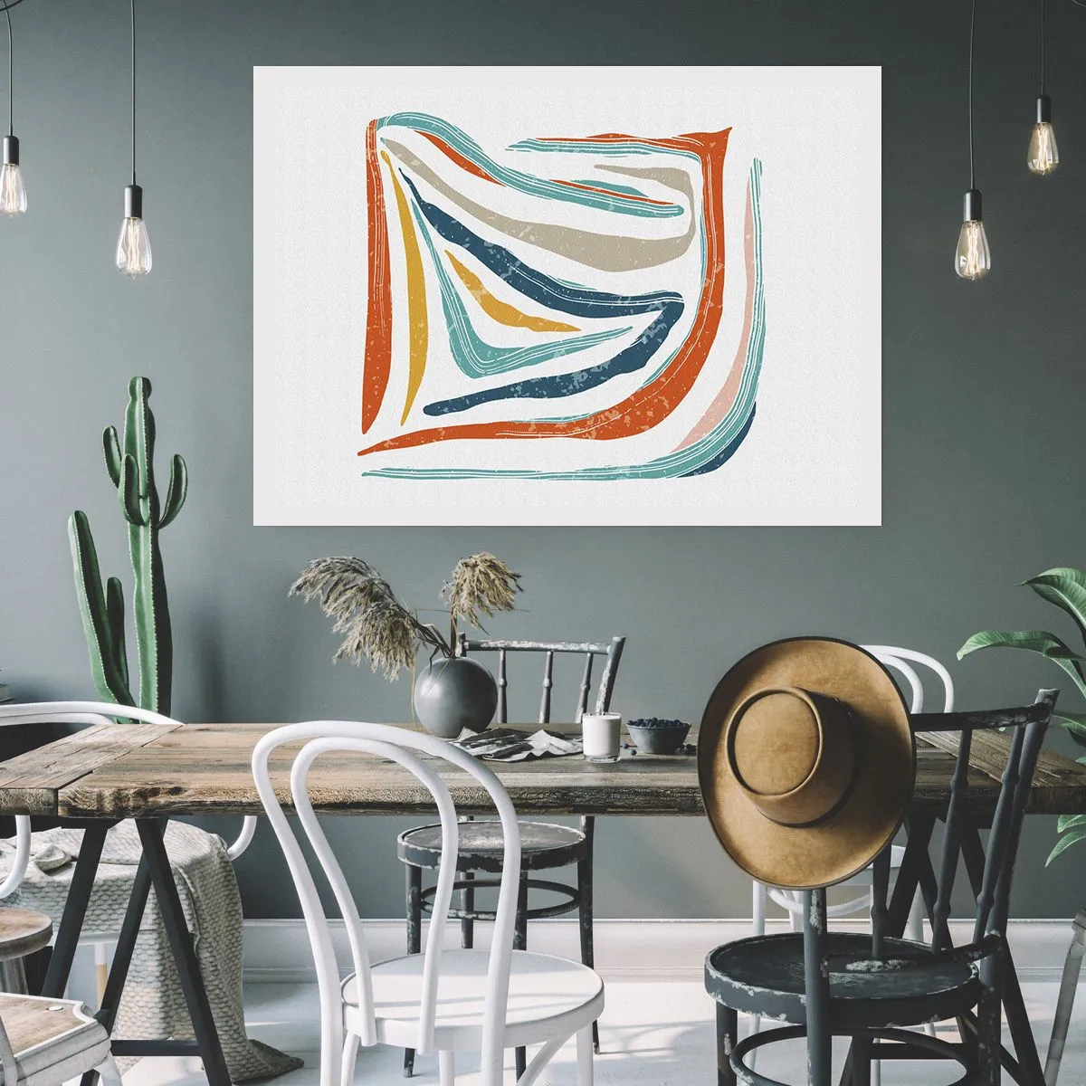 Affiche - Poster - Abstraction avec un sourire amical - 40x30 cm