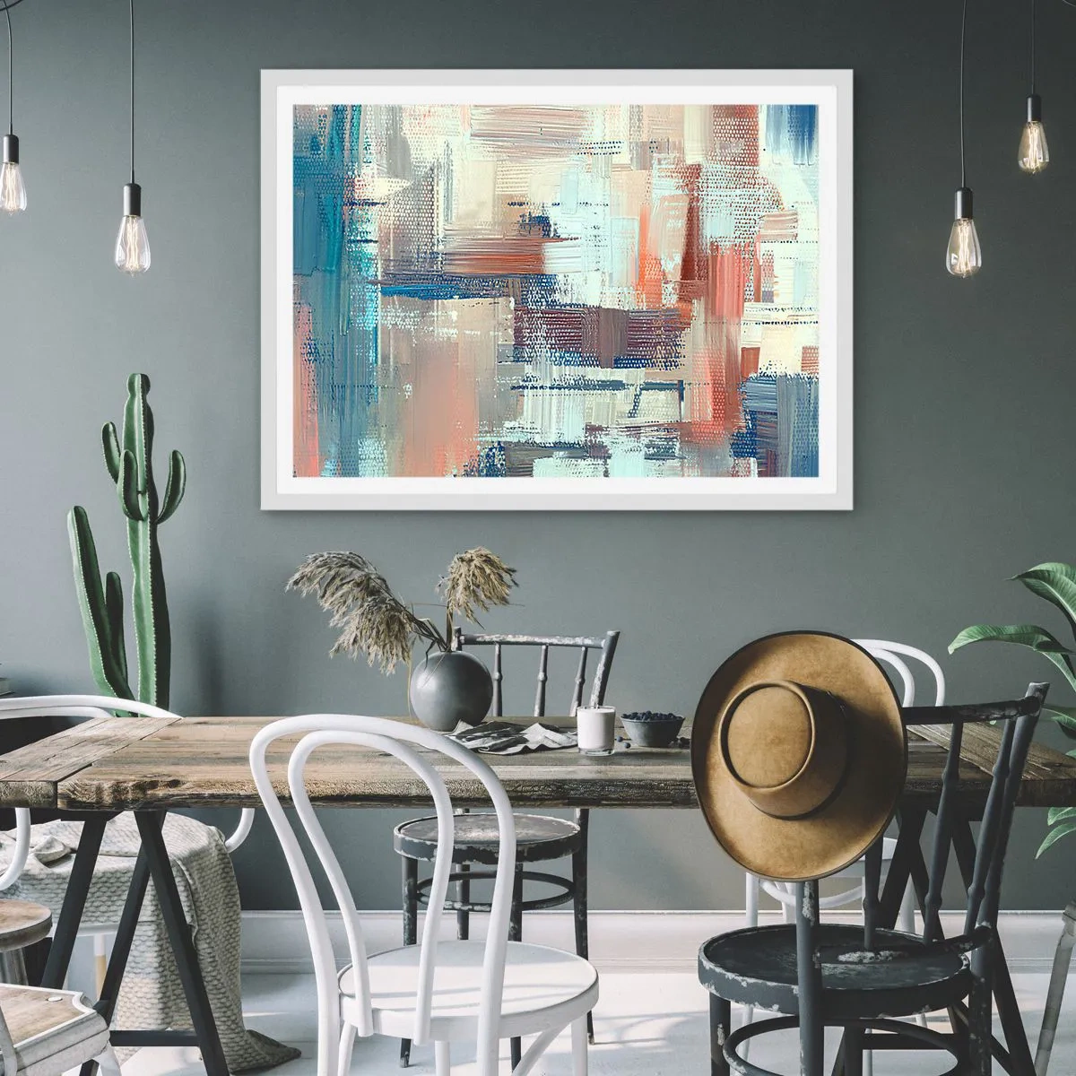 Affiche dans un cadre blanc - Poster - Atteindre la lumière - 91x61 cm